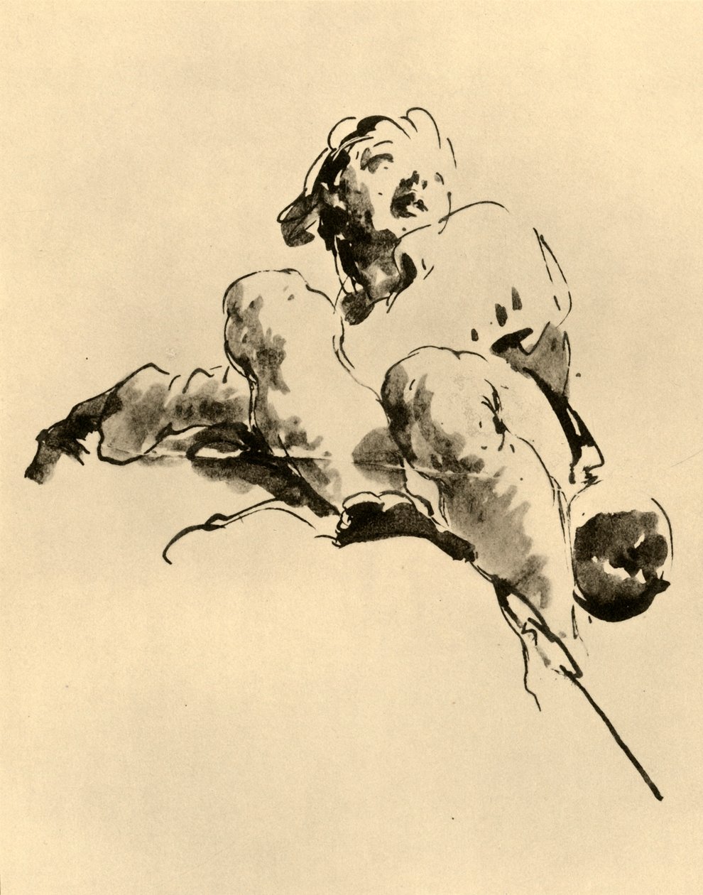 Squatting Youth, meados do século XVIII, 1928 de Giovanni Battista Tiepolo