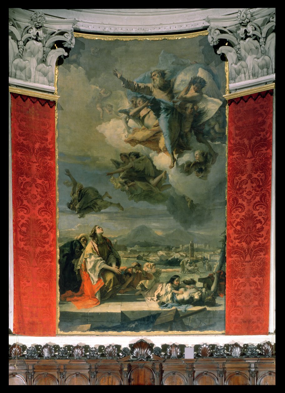 St. Thecla entregando a cidade de Praga de Giovanni Battista Tiepolo