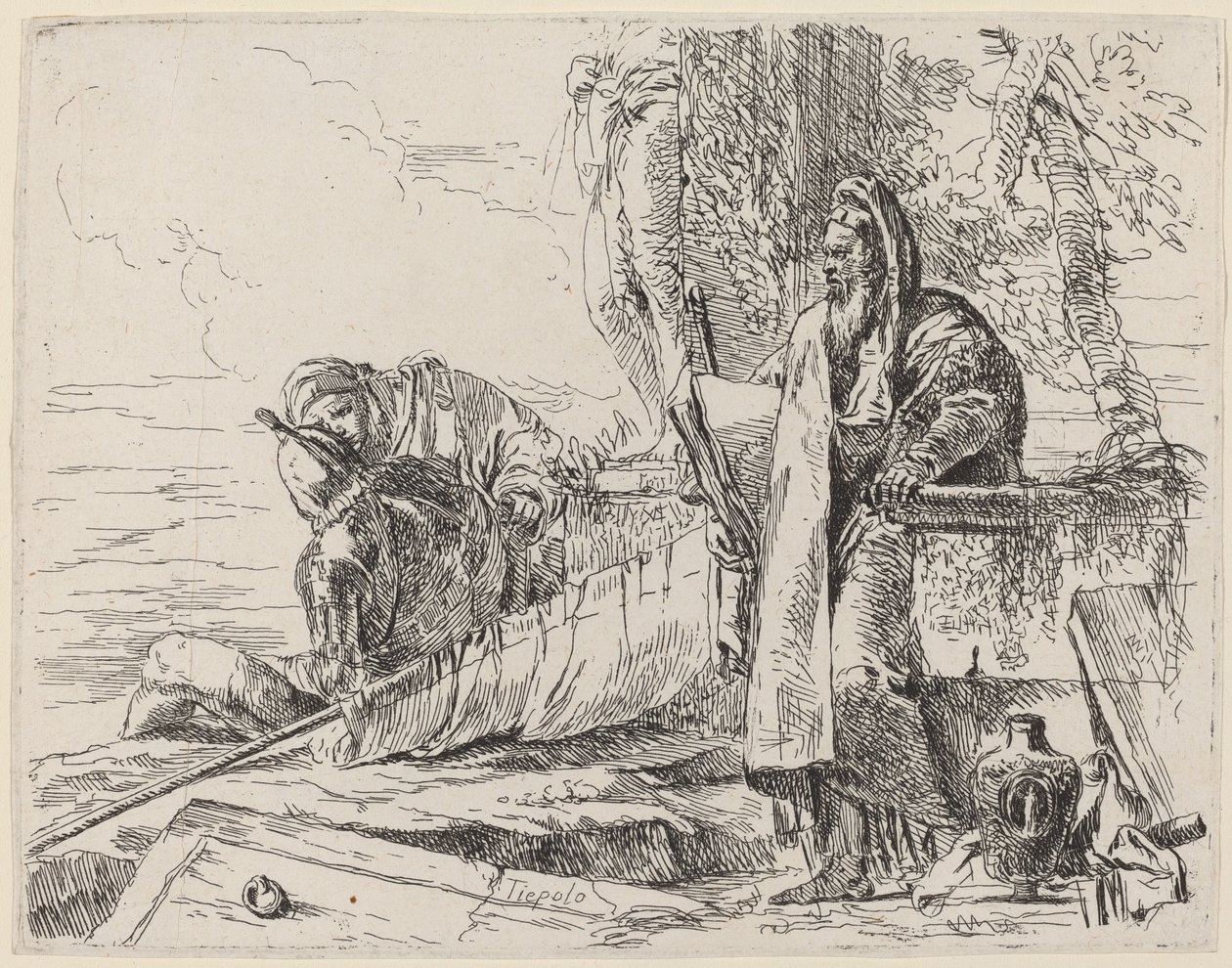 Filósofo permanente e duas outras figuras de Giovanni Battista Tiepolo