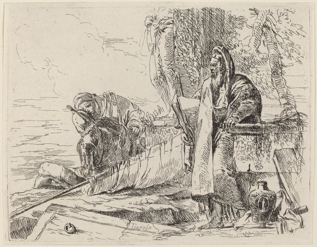 Filósofo permanente e duas outras figuras de Giovanni Battista Tiepolo