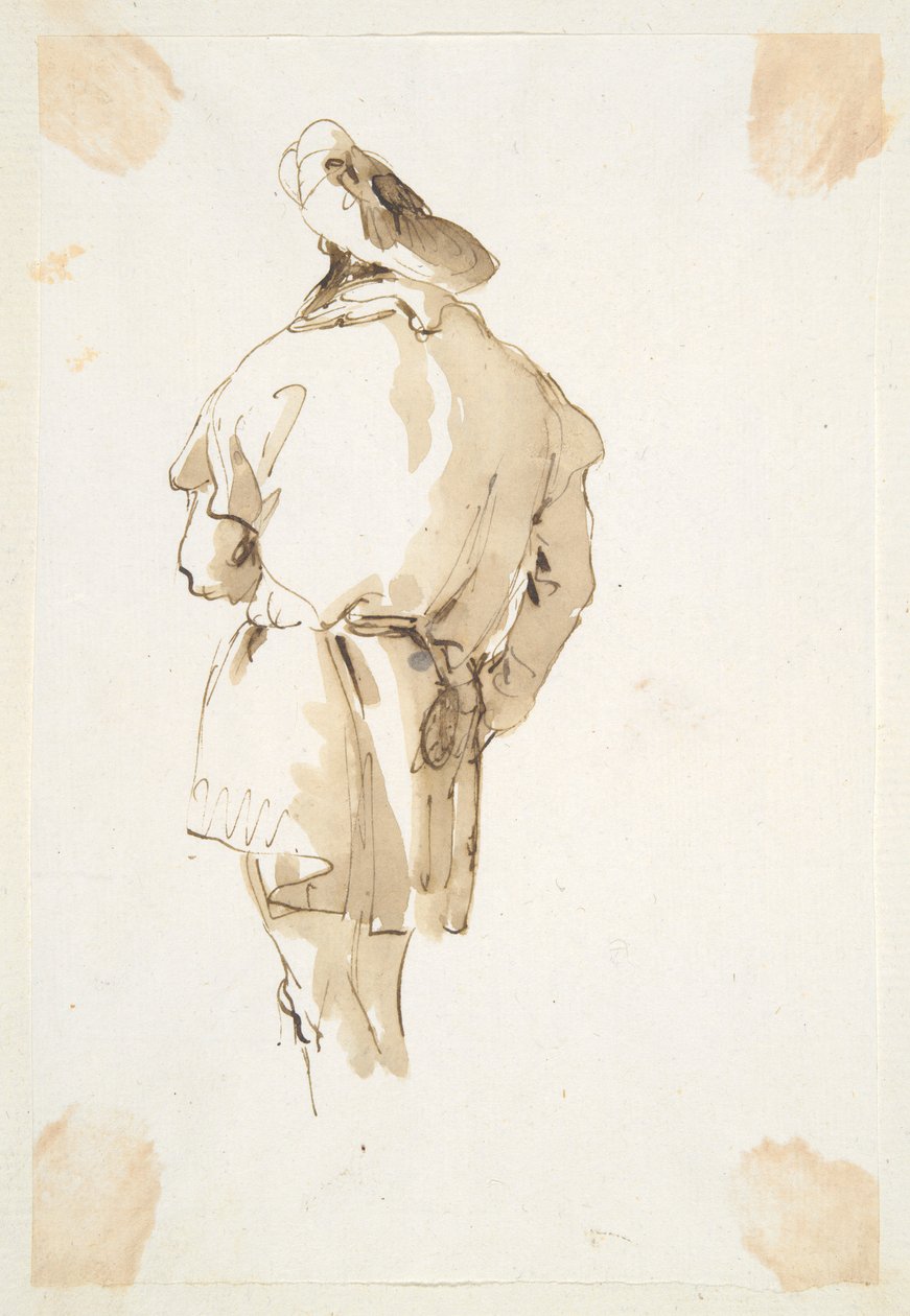Figura masculina em pé vista por trás de Giovanni Battista Tiepolo