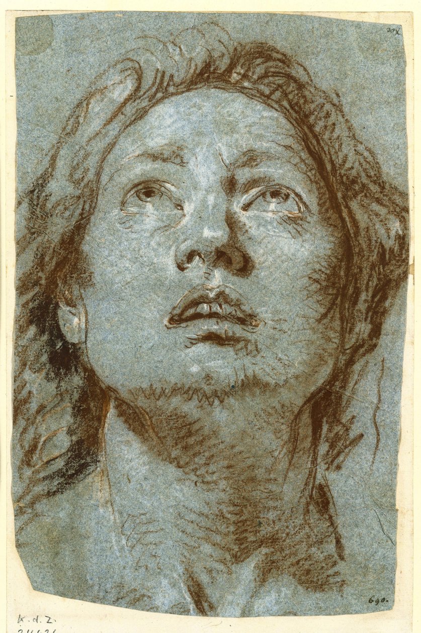 Estudo sobre a cabeça de Santa Ágata de Giovanni Battista Tiepolo