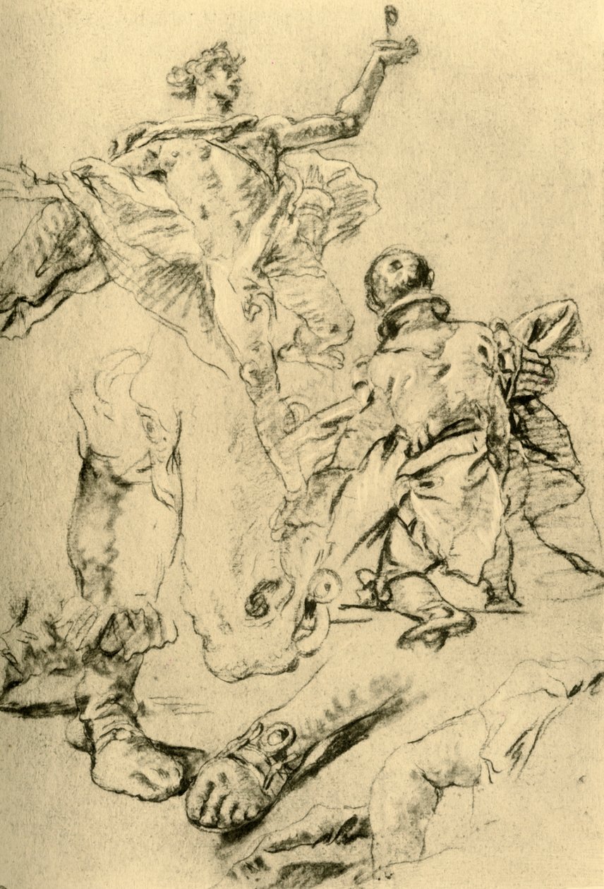 Estude para uma página no Kaisersaal, 1751-1752, 1928 de Giovanni Battista Tiepolo