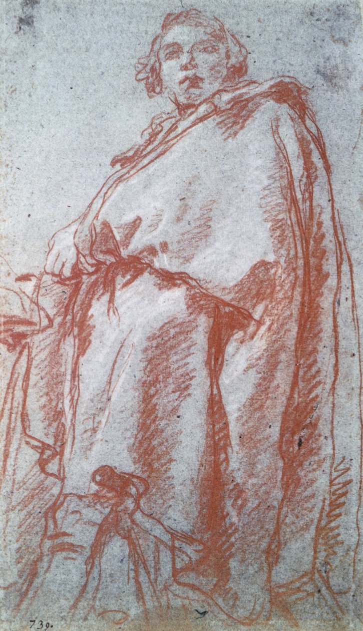Estudo de um homem, século XVIII. de Giovanni Battista Tiepolo
