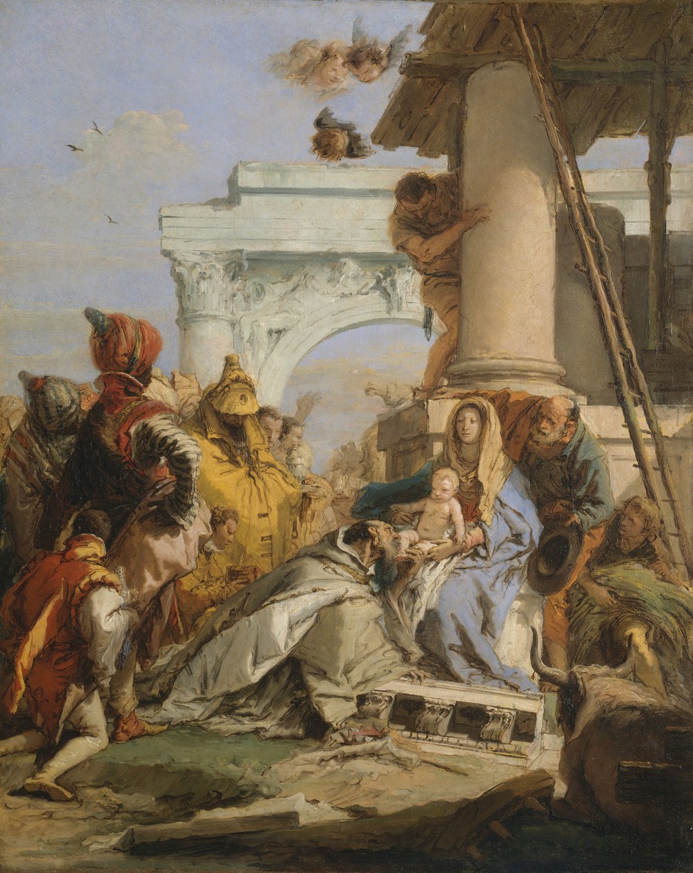 A Adoração dos Magos, final da década de 1750. de Giovanni Battista Tiepolo