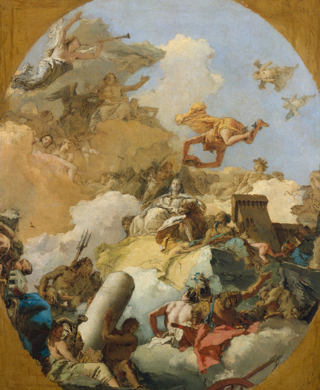 A apoteose da monarquia espanhola, década de 1760. de Giovanni Battista Tiepolo
