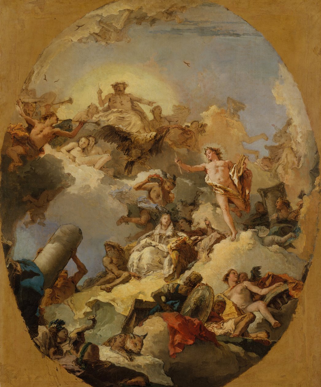 A apoteose da monarquia espanhola, década de 1760. de Giovanni Battista Tiepolo