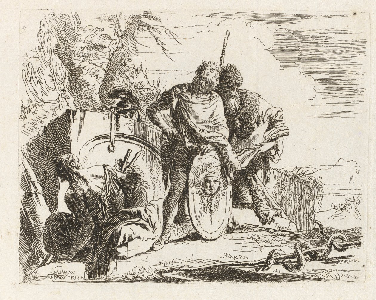 O Astrólogo e o Jovem Soldado, de Vari capricci (Vários Capriccios) de Giovanni Battista Tiepolo