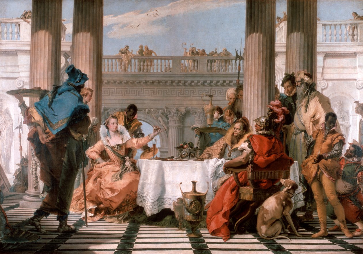 O banquete de Cleópatra, 1743-1744 de Giovanni Battista Tiepolo