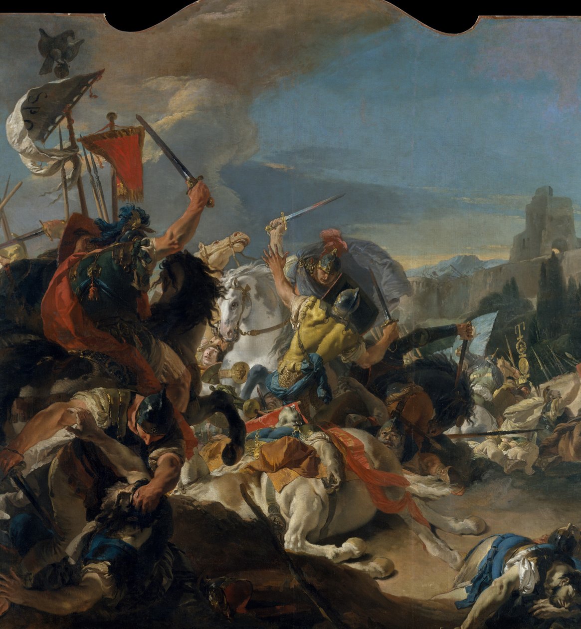 A Batalha de Vercellae, 1725-29. de Giovanni Battista Tiepolo