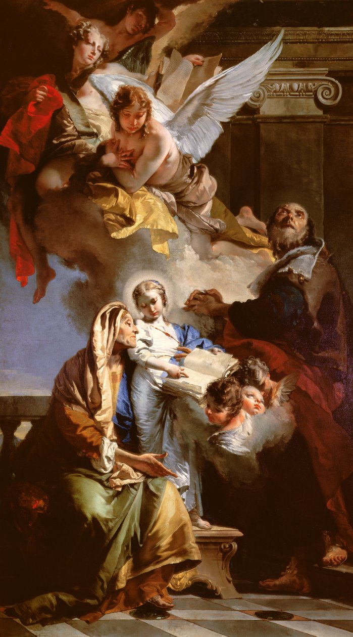 A Educação da Virgem, 1732 (painel) de Giovanni Battista Tiepolo