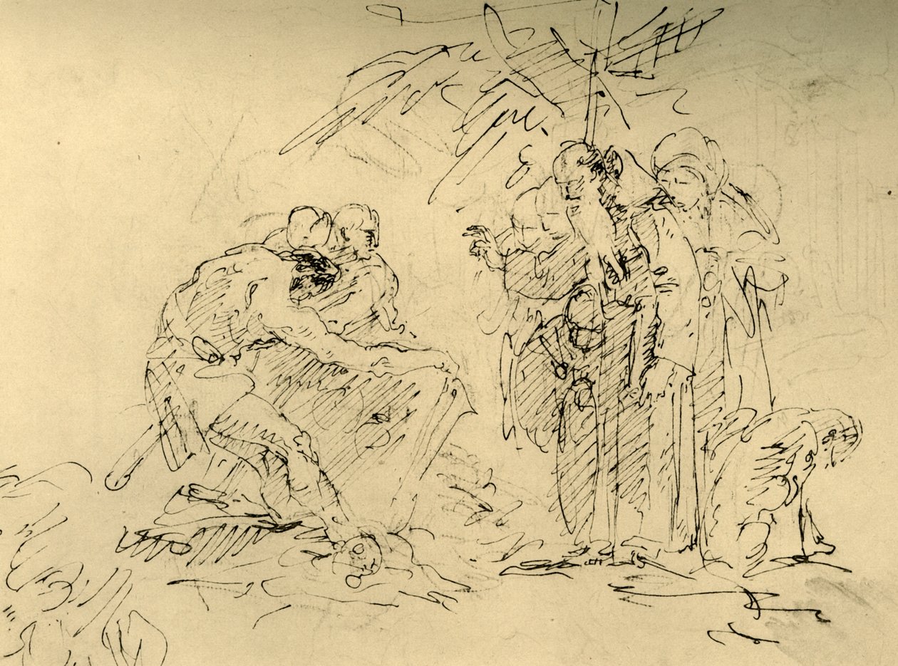 A abertura de uma sepultura, meados do século XVIII, 1928. de Giovanni Battista Tiepolo