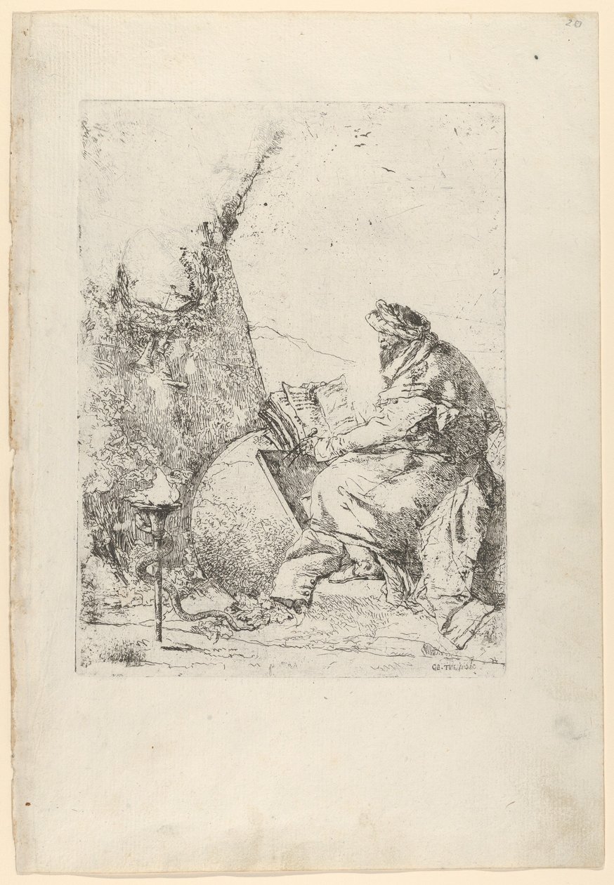 O Filósofo, do Scherzi, ca. 1740. de Giovanni Battista Tiepolo