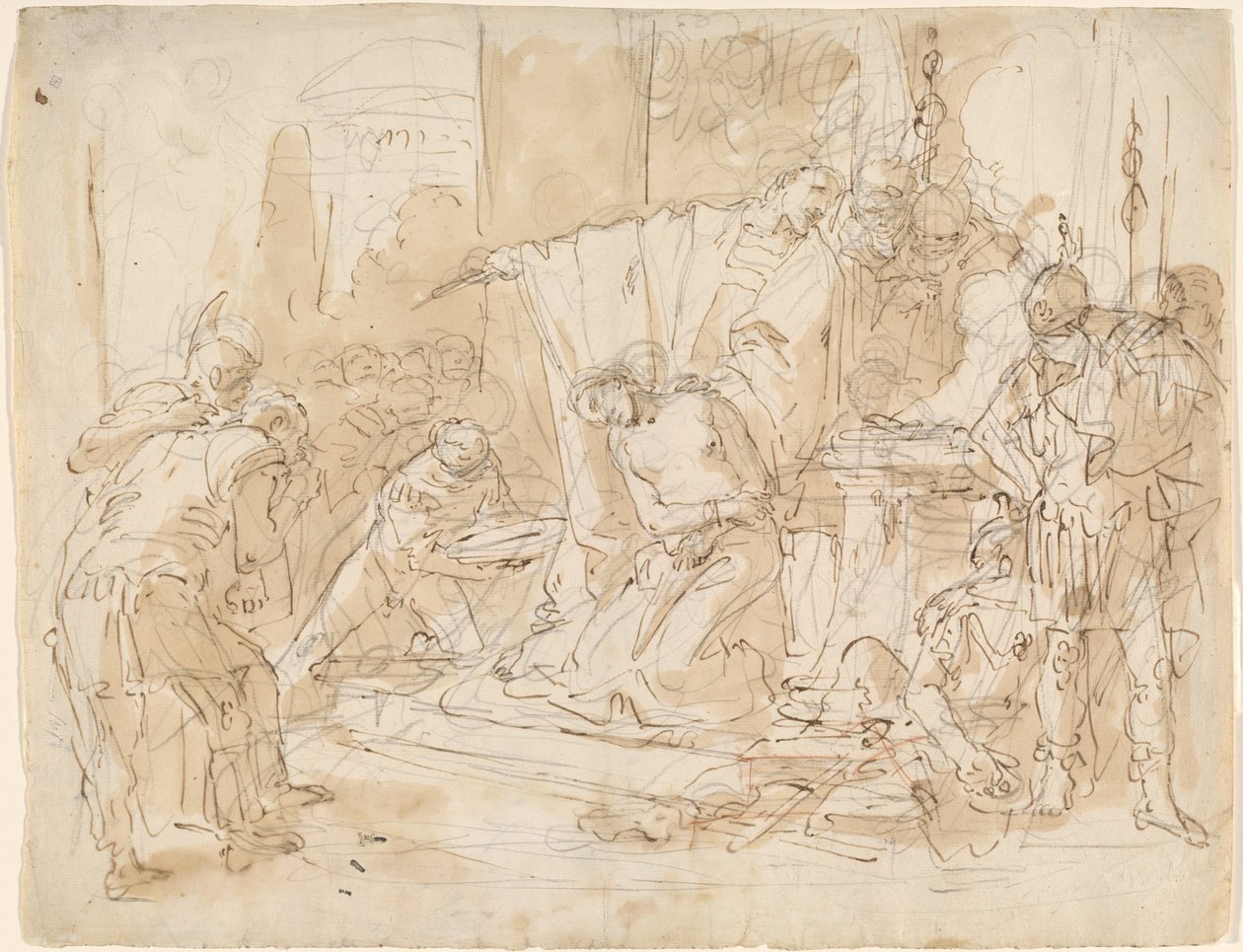 O Sacrifício de Ifigênia (reto) / Estudo de um Nu Masculino (verso) de Giovanni Battista Tiepolo