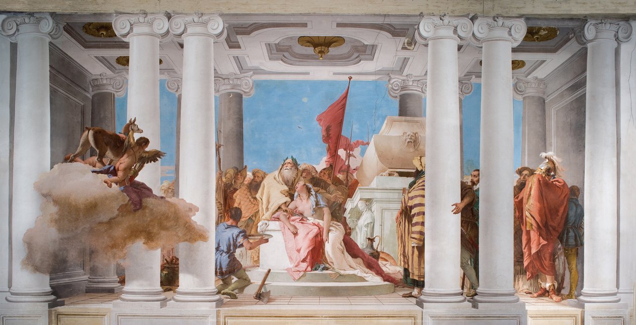 O sacrifício de Ifigênia, do Hall de entrada da Palazzina, 1757 de Giovanni Battista Tiepolo