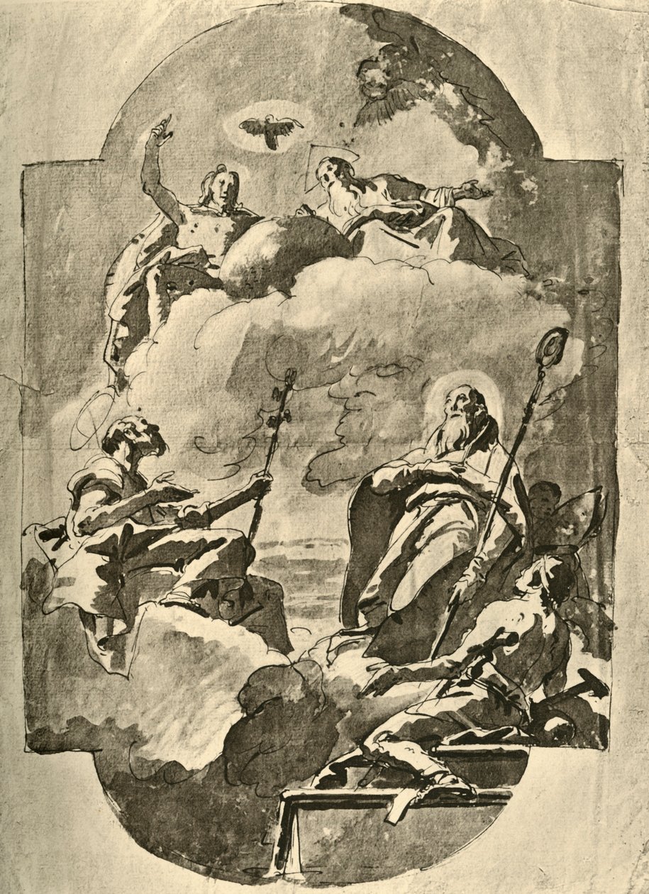 A Trindade e os Santos, meados do século XVIII, 1928 de Giovanni Battista Tiepolo