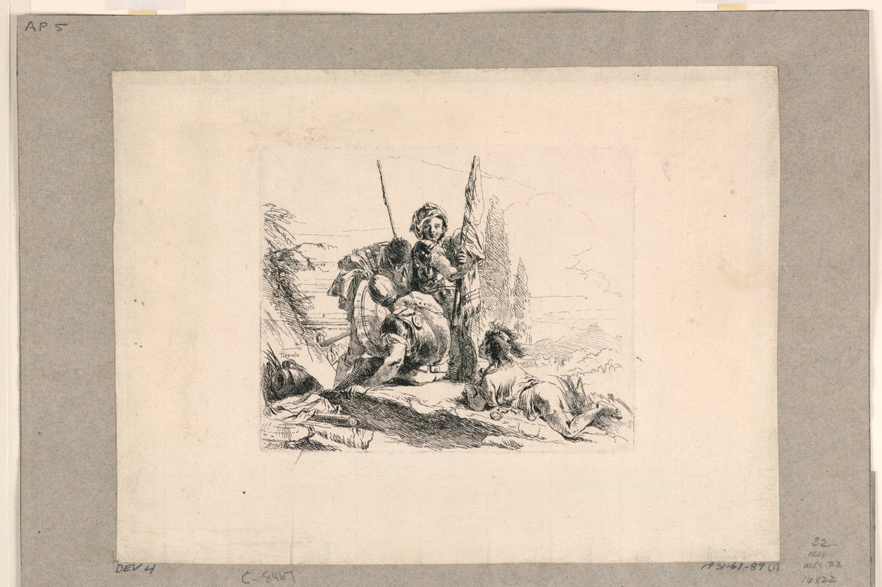Três soldados e um menino, do Vari Capricci de Giovanni Battista Tiepolo