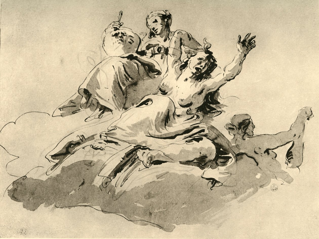 Três mulheres, meados do século XVIII, 1928 de Giovanni Battista Tiepolo