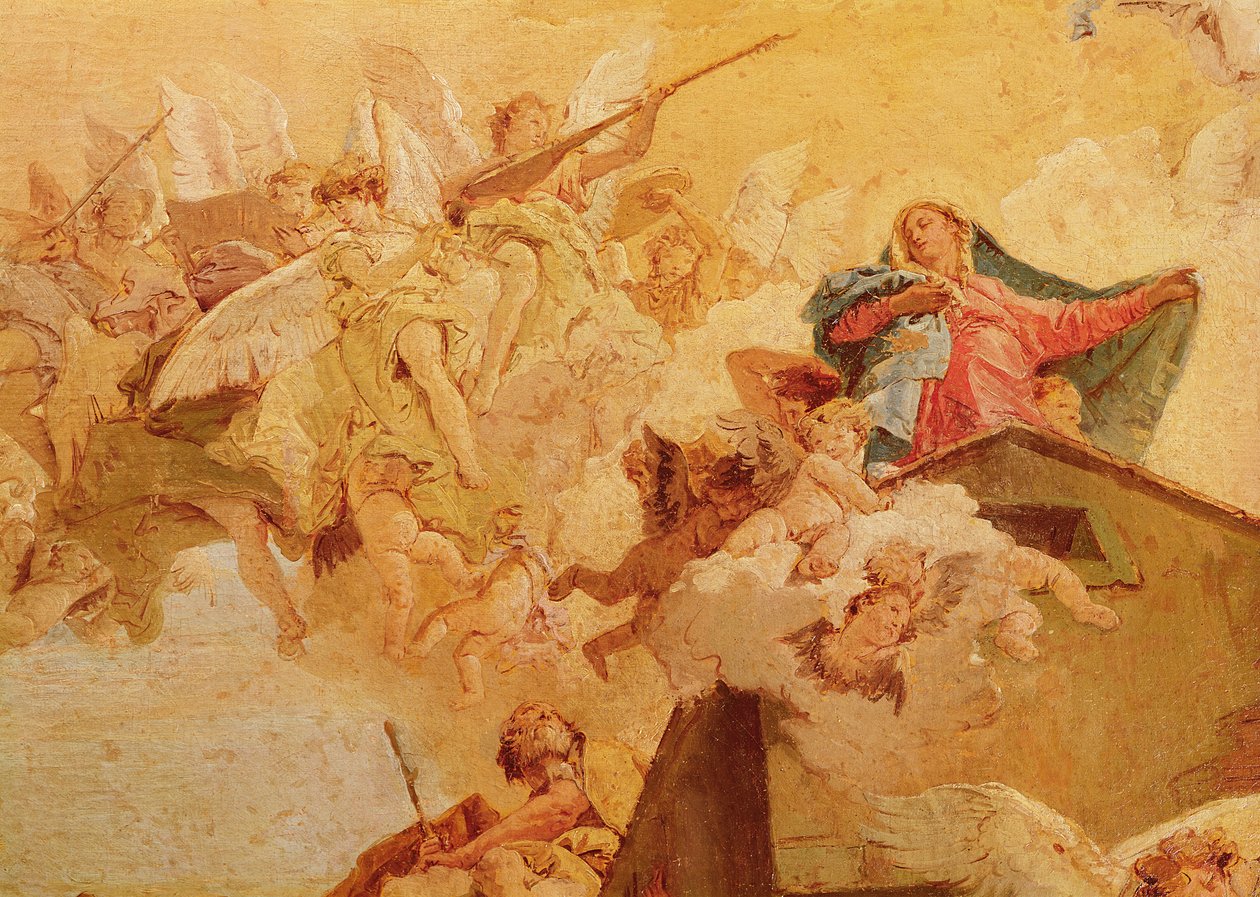 Tradução da Santa Casa de Nazaré a Loreto, detalhe da Virgem de Giovanni Battista Tiepolo
