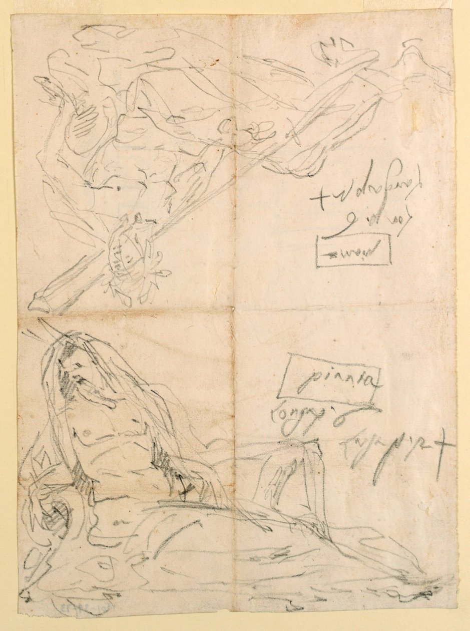 Dois esboços de deuses do rio de Giovanni Battista Tiepolo