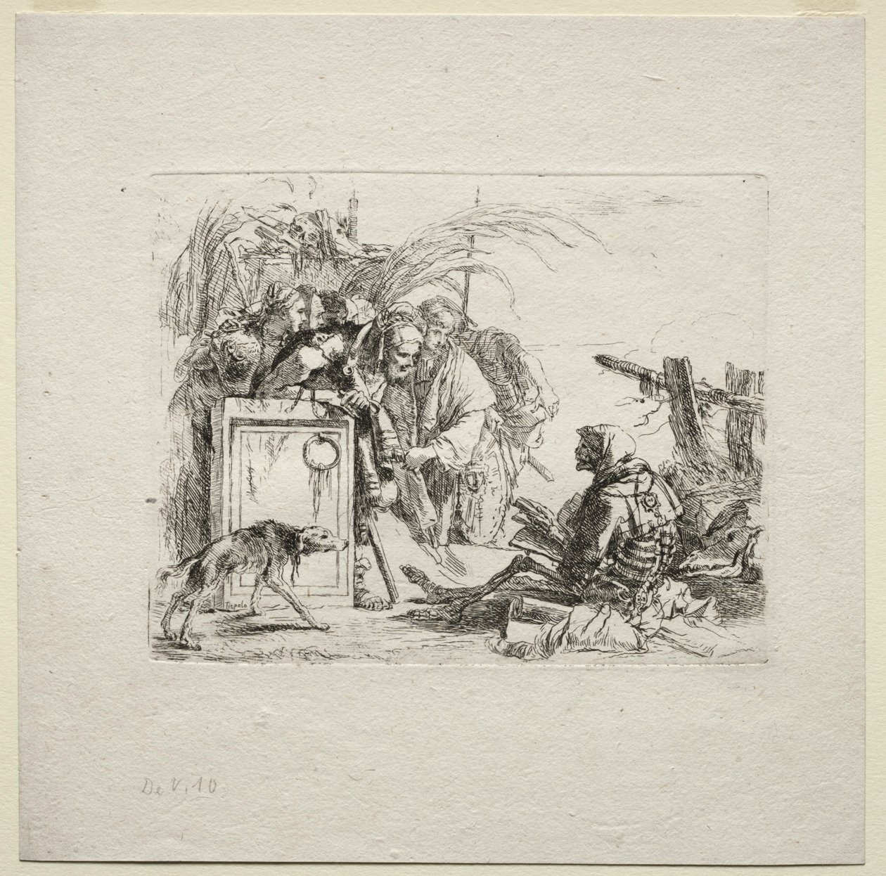 Vários Caprichos: Audiência Dada pela Morte, 1785. de Giovanni Battista Tiepolo