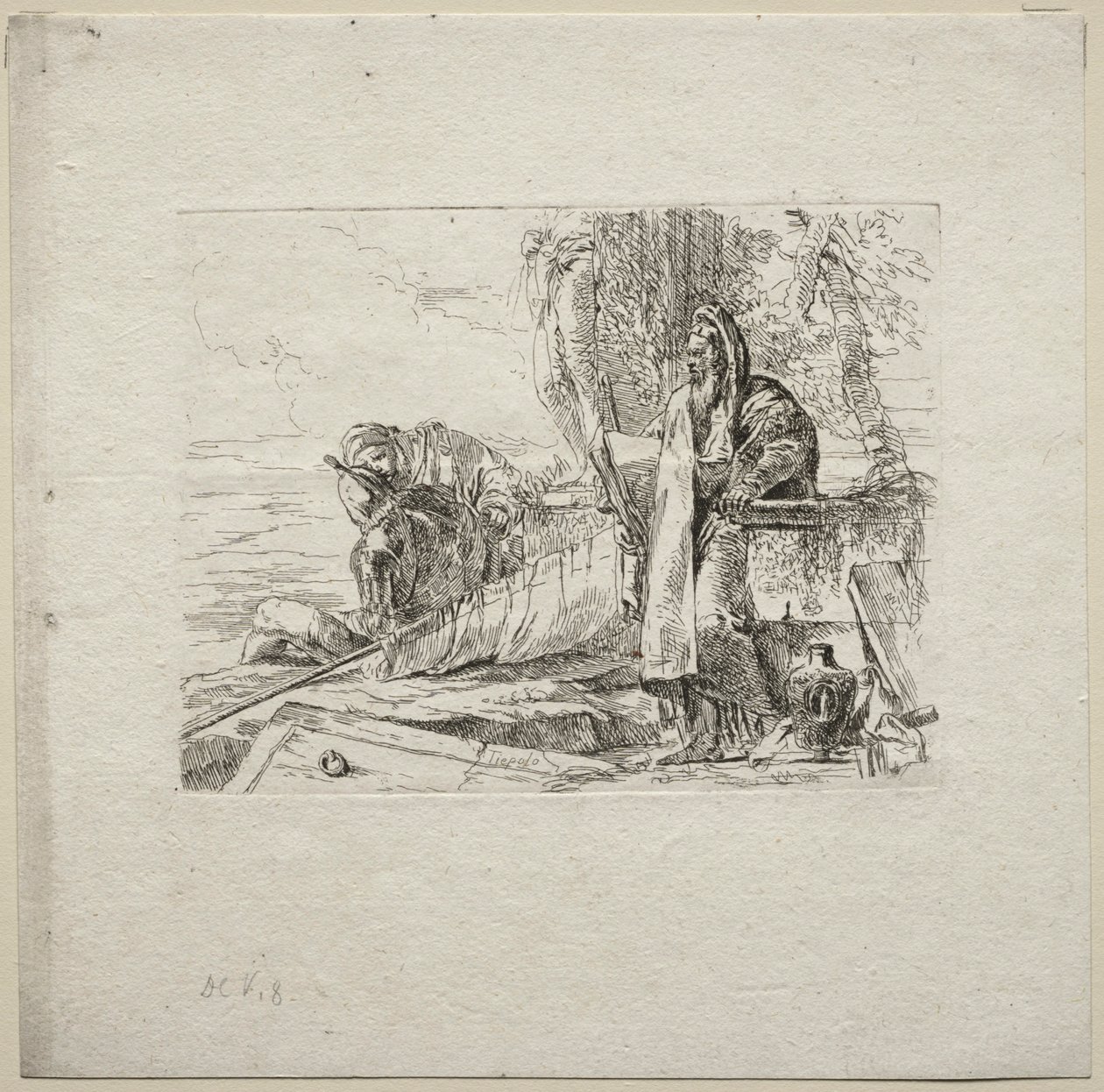 Vários Caprichos: O Filósofo Permanente com o Livro, 1785. de Giovanni Battista Tiepolo