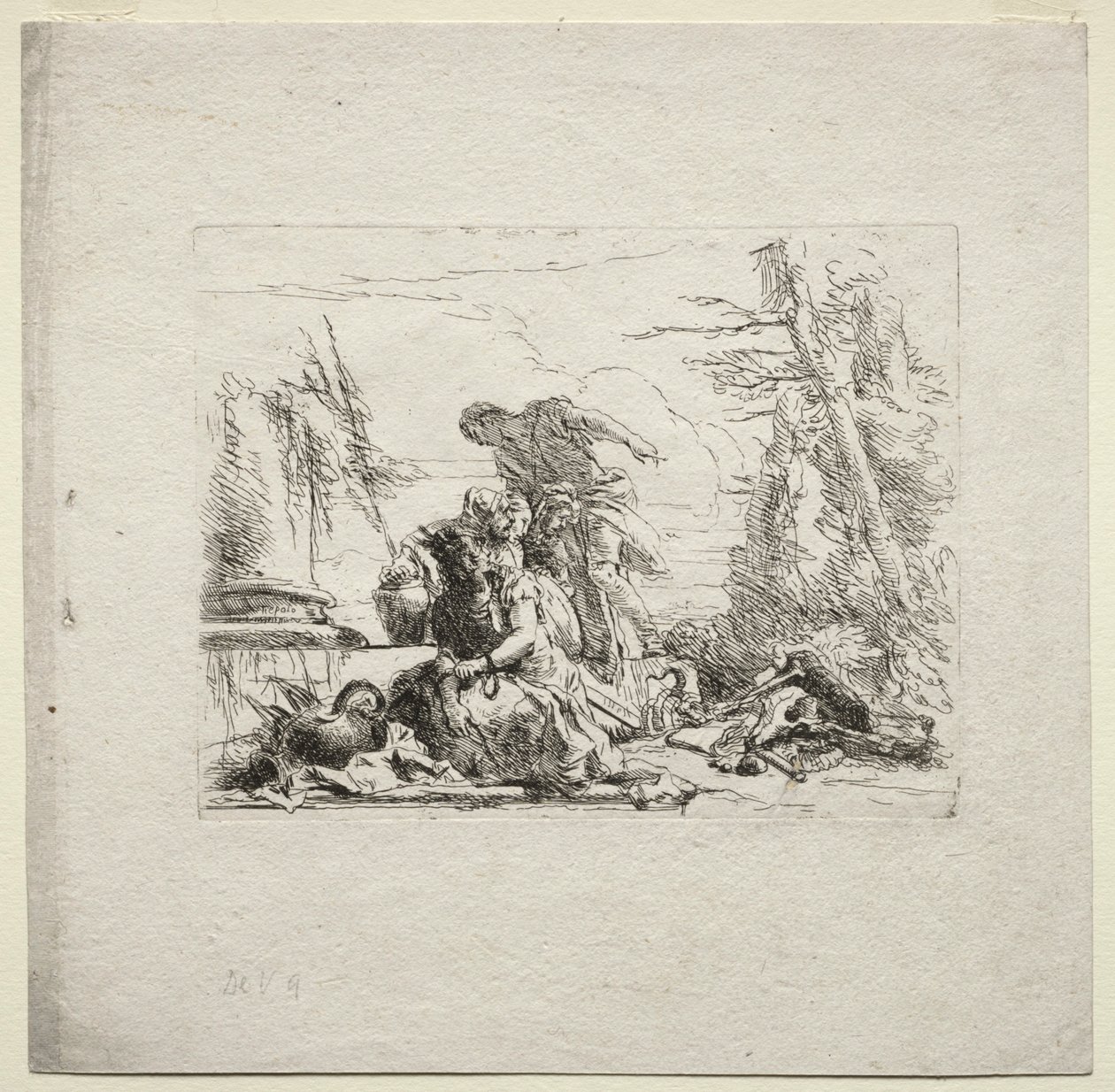 Vários Caprichos: A Mulher Algemada, 1785. de Giovanni Battista Tiepolo