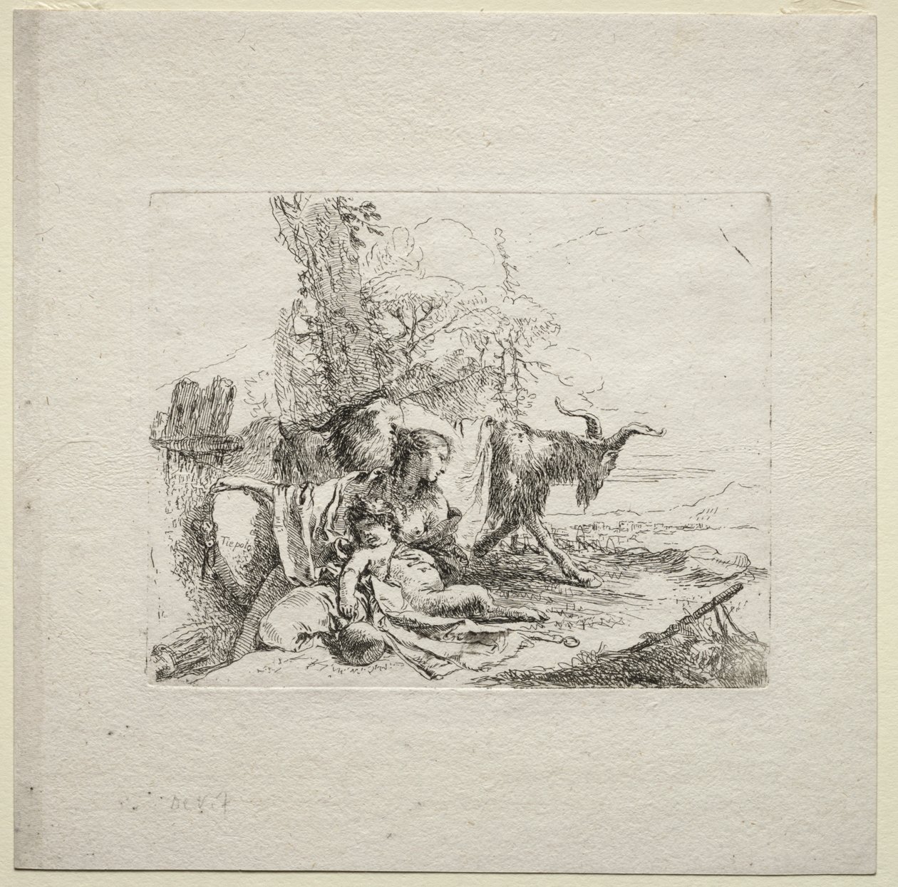 Vários caprichos: a mulher com pandeiro de Giovanni Battista Tiepolo
