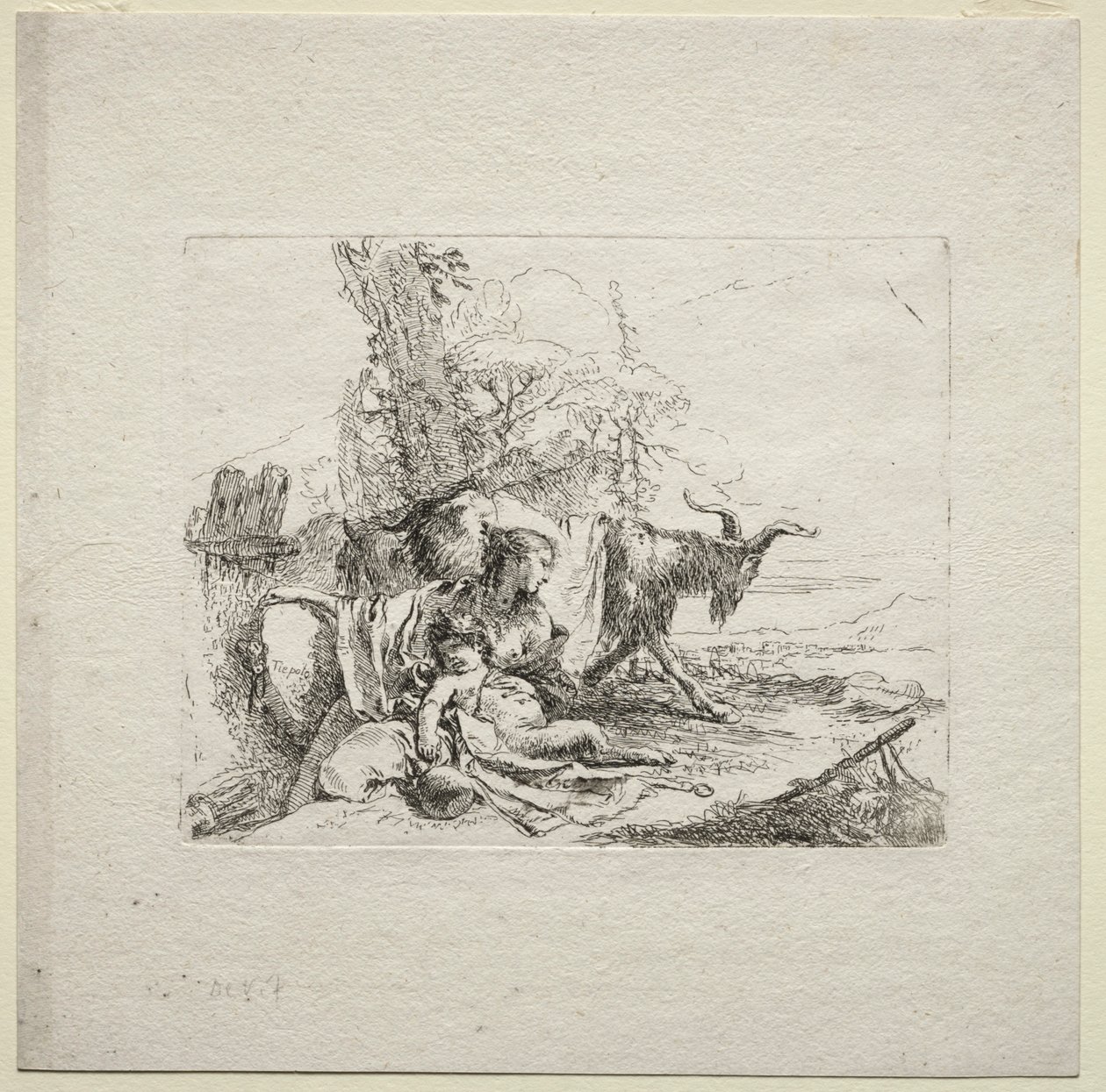 Vários Caprichos: A Mulher com Pandeiro, 1785. de Giovanni Battista Tiepolo