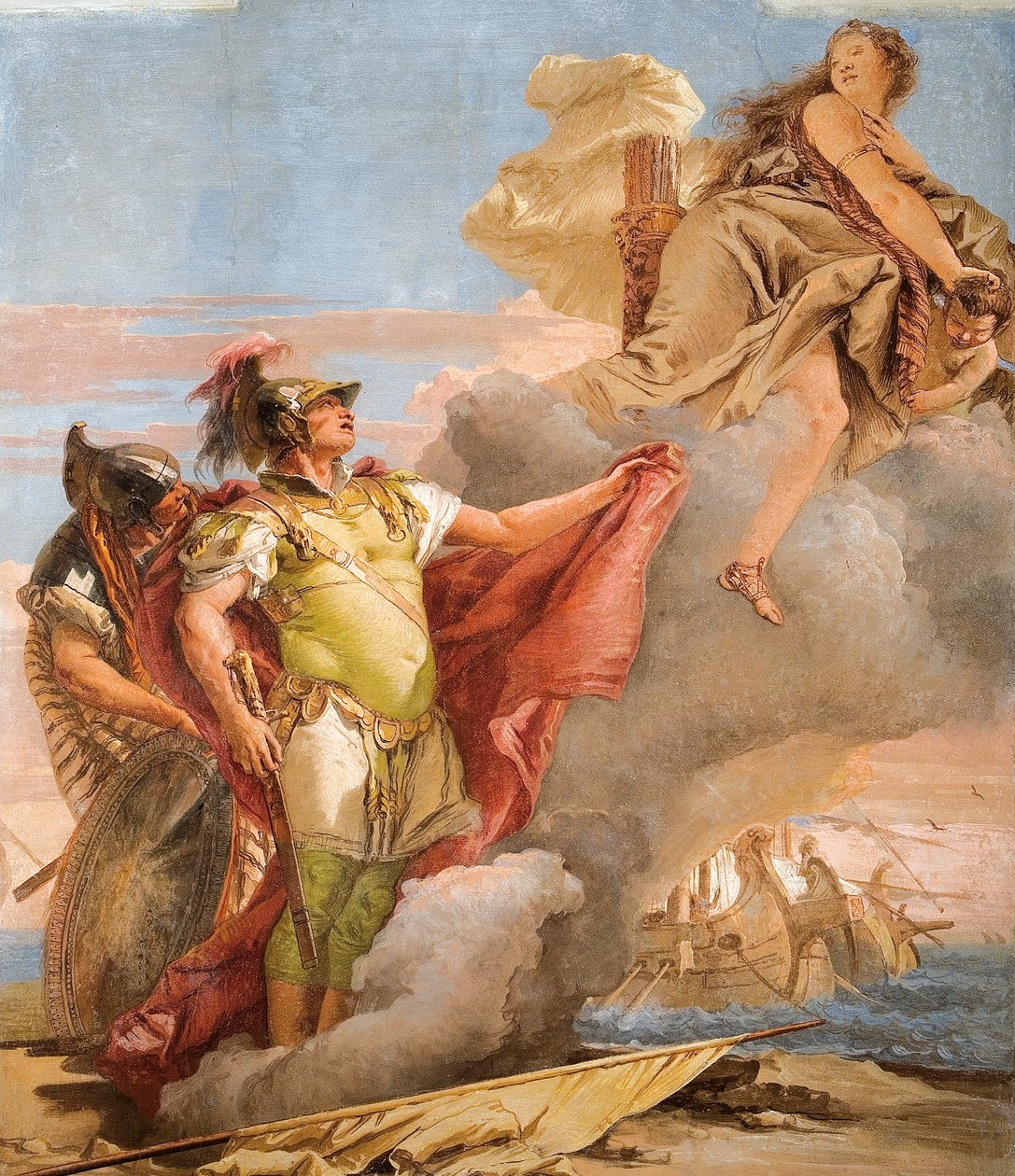 Adeus de Venus a Enéas, da Sala da Eneida na Palazzina, 1757 de Giovanni Battista Tiepolo