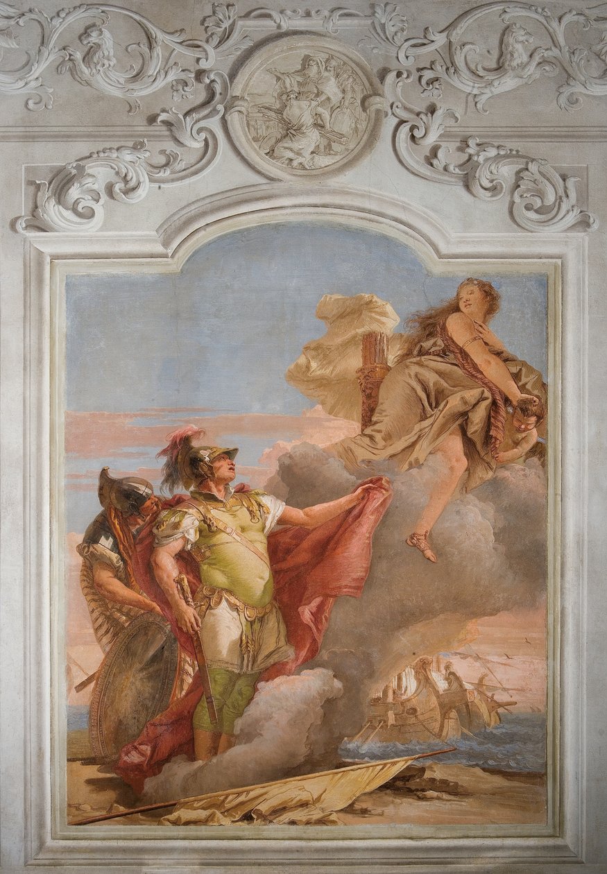 Adeus de Venus a Enéas, da Sala da Eneida na Palazzina, 1757 de Giovanni Battista Tiepolo