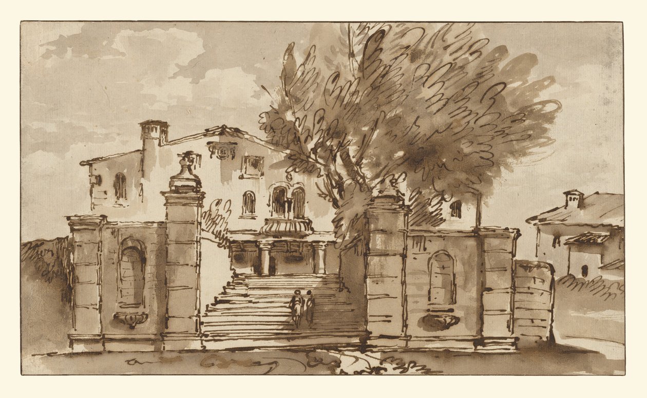 Vista de uma moradia de Giovanni Battista Tiepolo