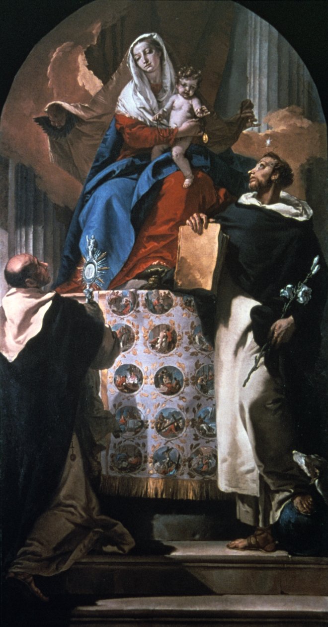 Virgem e Menino com São Domingos e Jacinto, 1740-1750 de Giovanni Battista Tiepolo