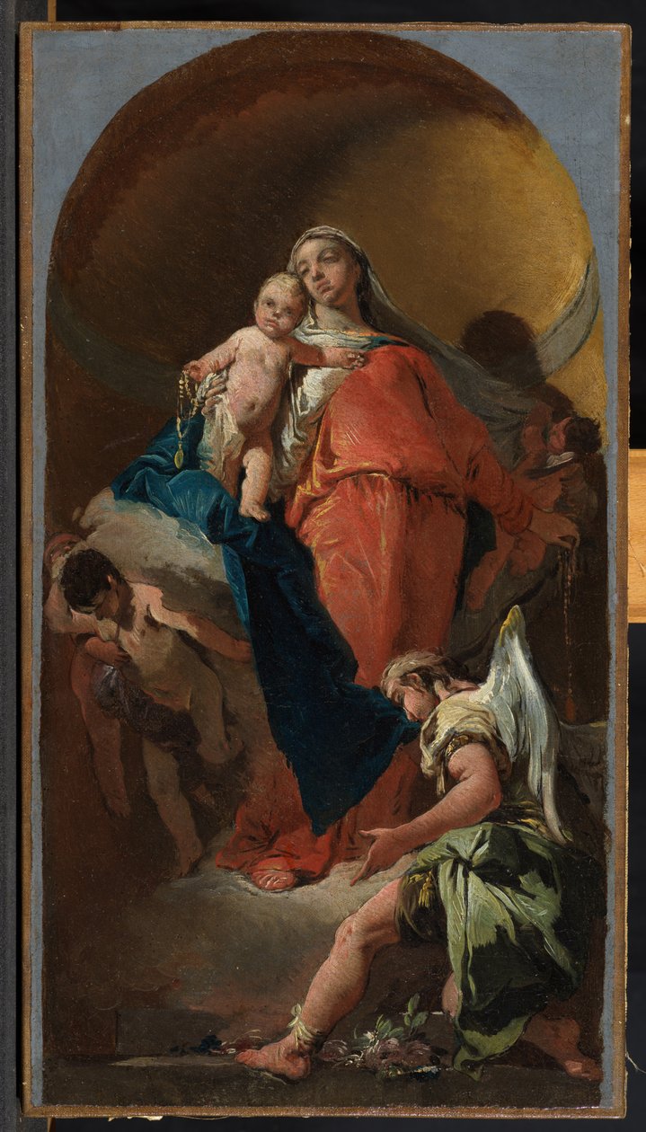 Virgem e criança com um anjo, c.1725-28 de Giovanni Battista Tiepolo
