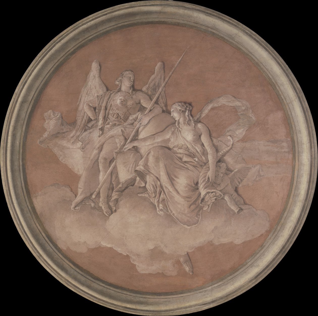 Virtude e Abundância, 1760 (afresco transferido para a tela) de Giovanni Battista Tiepolo