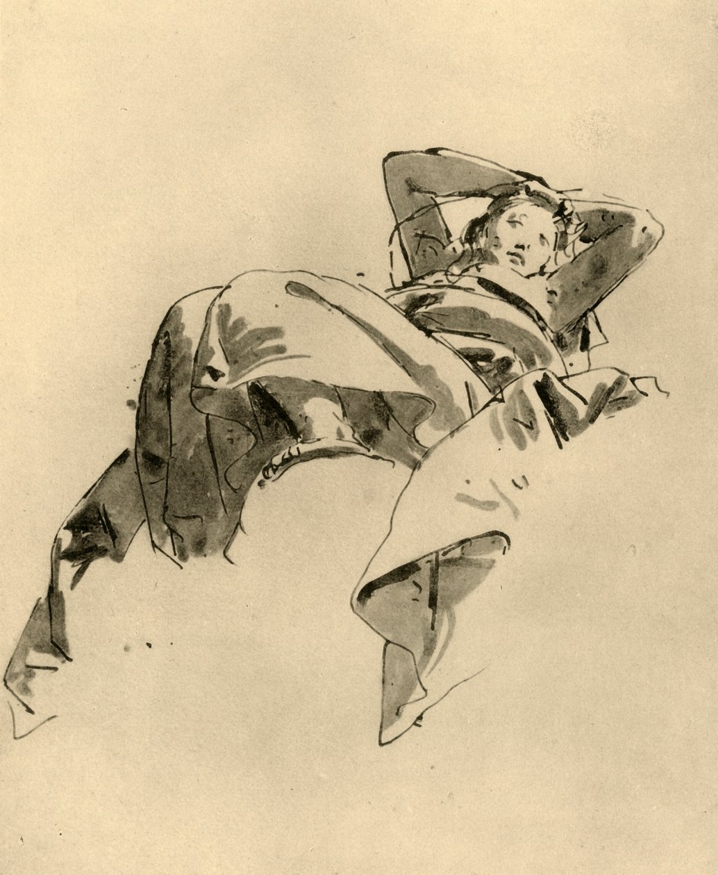 Mulher descansando, meados do século XVIII, 1928 de Giovanni Battista Tiepolo