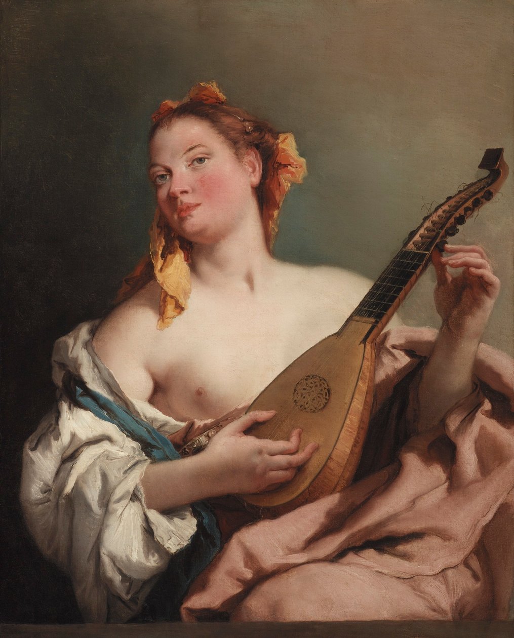 Mulher com um bandolim de Giovanni Battista Tiepolo