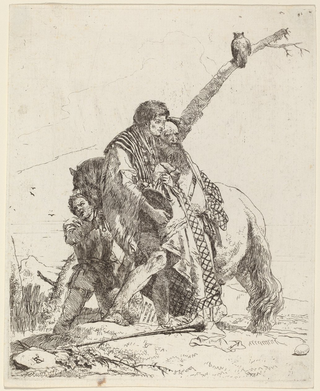 Juventude, Sábio e Atendente com Cavalo de Giovanni Battista Tiepolo