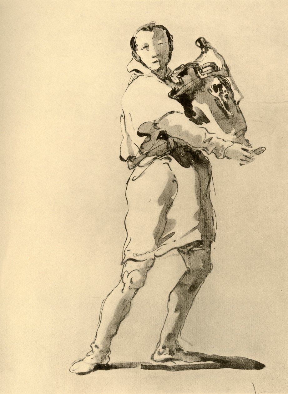 Jovens com Ânfora, meados do século XVIII, 1928 de Giovanni Battista Tiepolo