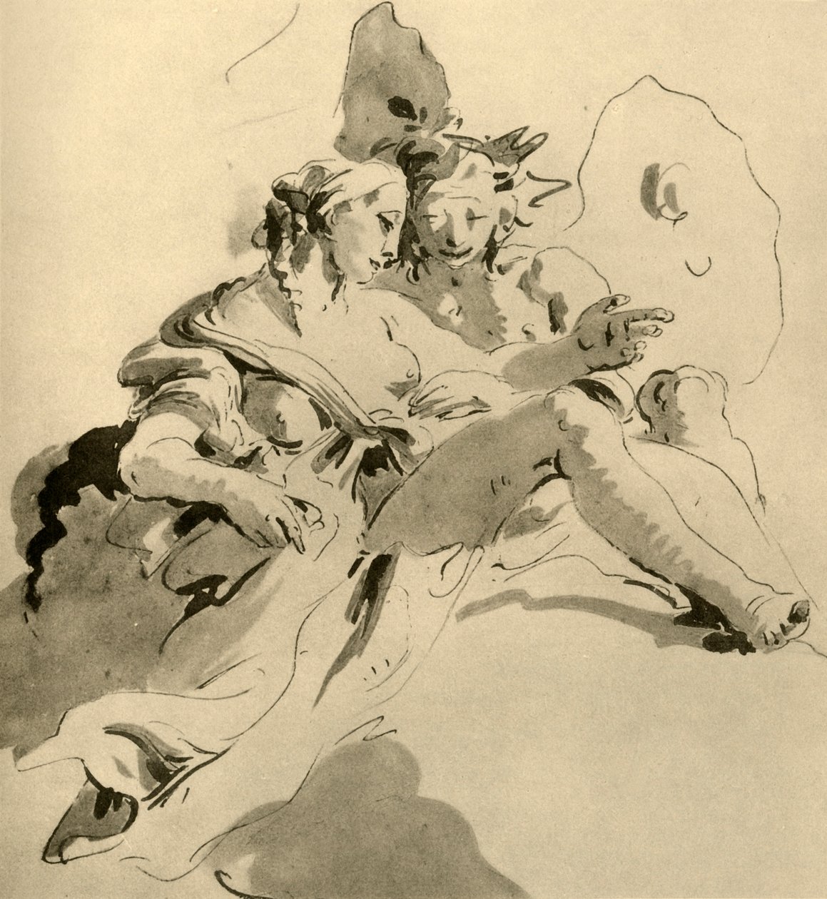 Zephyr e Flora, meados do século XVIII, 1928 de Giovanni Battista Tiepolo
