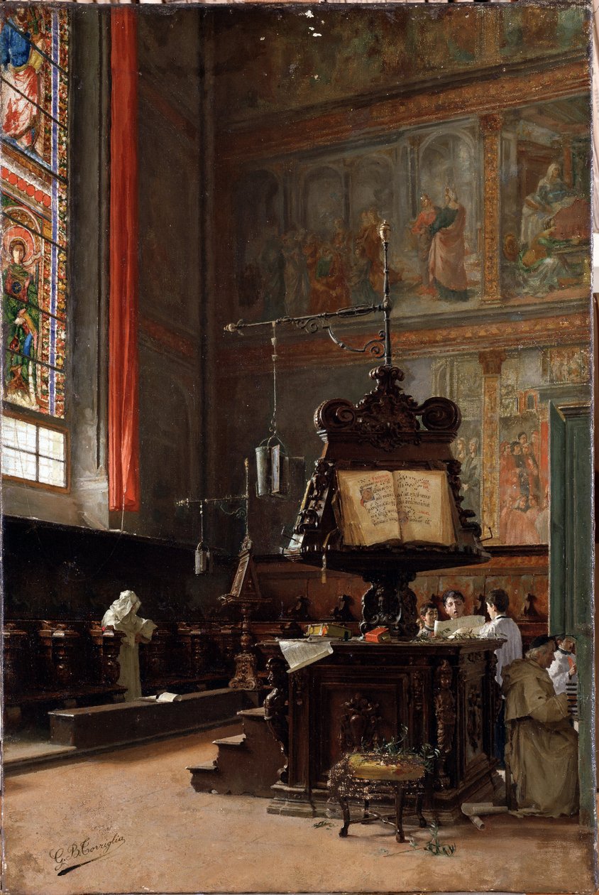 No coro da igreja (óleo sobre tela de Giovanni Battista Torriglia