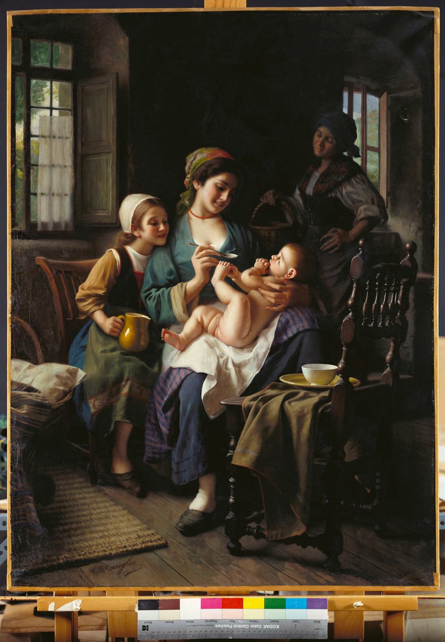 Hora da refeição (óleo sobre tela) de Giovanni Battista Torriglia
