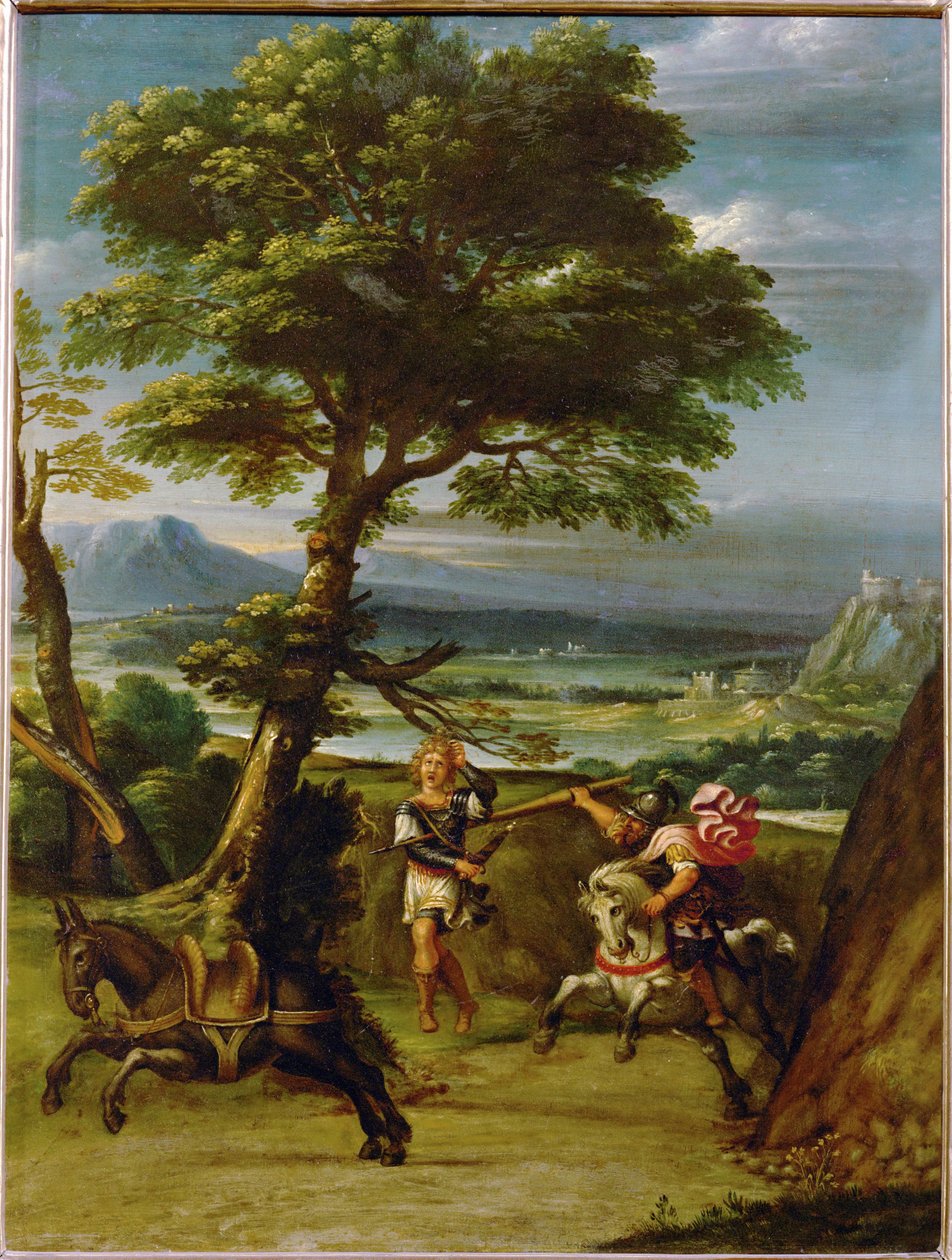 Paisagem com Absalão morto por Joab ... de Giovanni Battista Viola