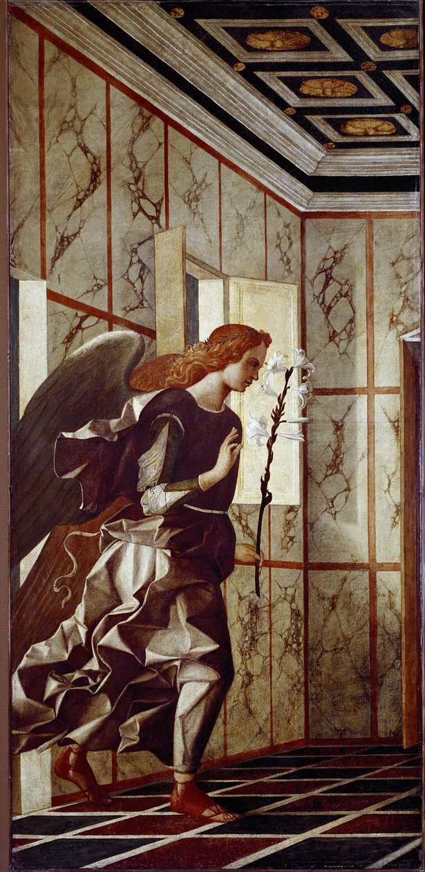 Anjo da Anunciação (tempera no painel de Giovanni Bellini