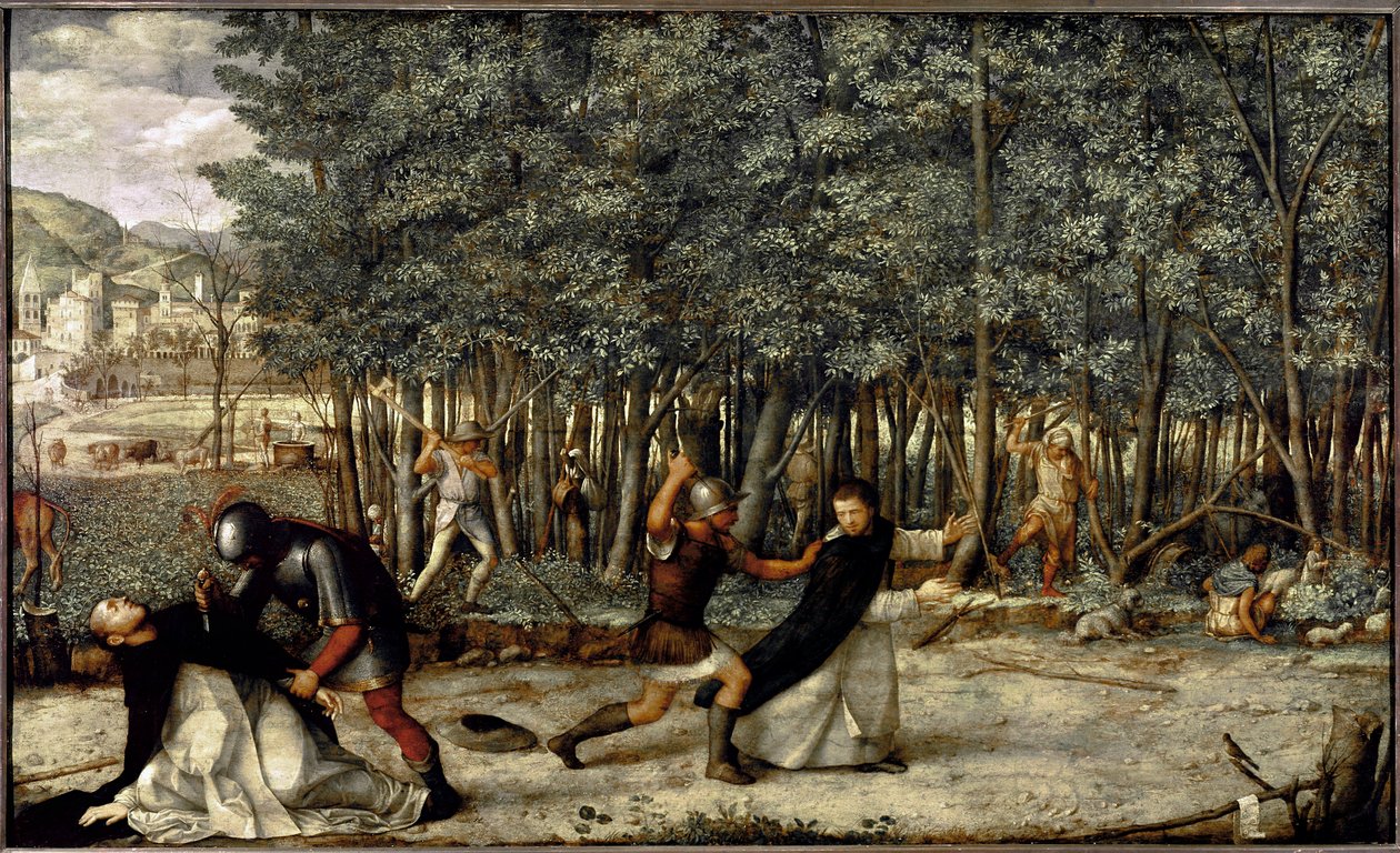 Morte de São Pedro Mártir (tempera no painel, cerca de 1509) de Giovanni Bellini
