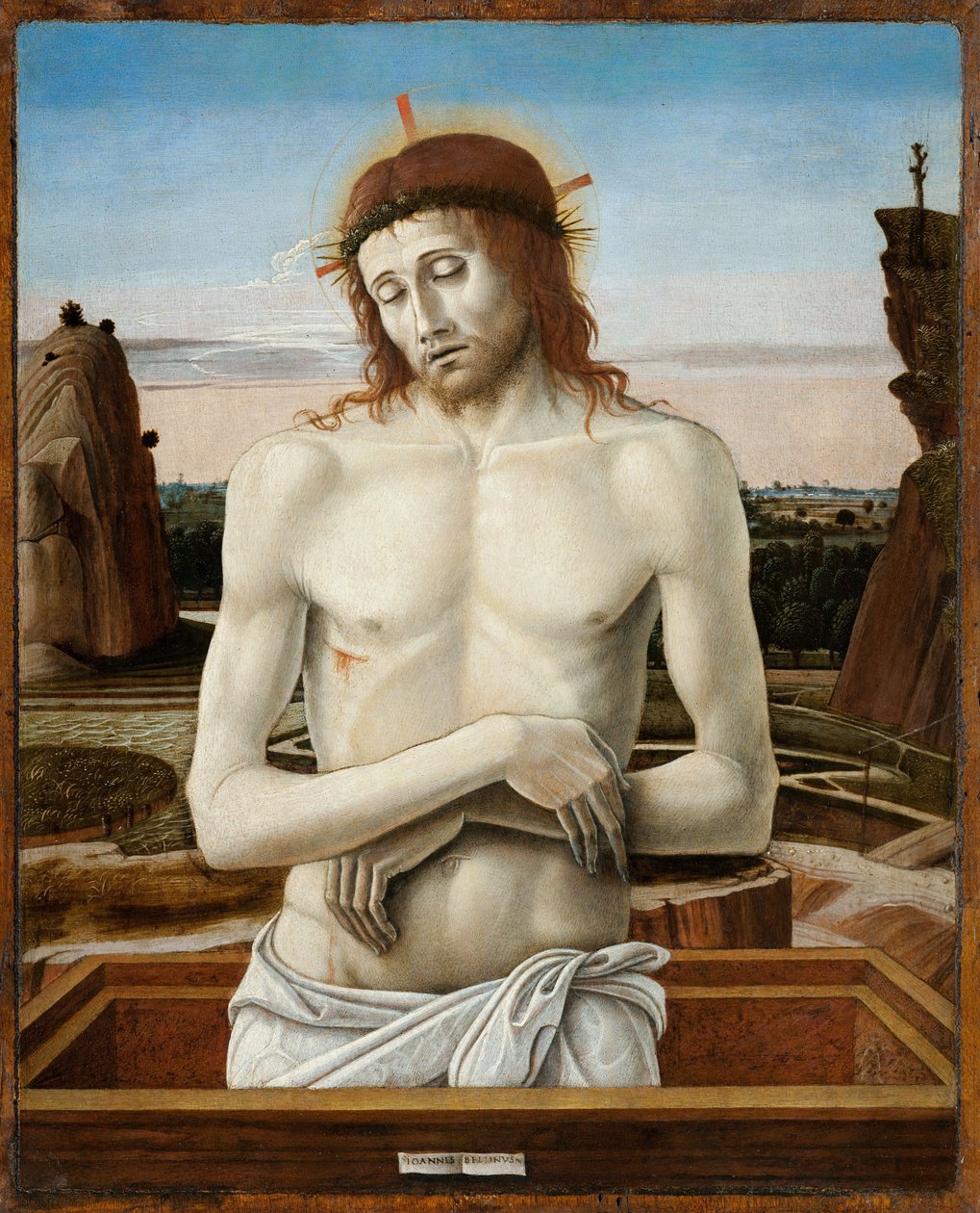 O Cristo das Dores, ou Cristo representado como Homem das Dores - O Homem das Dores - Bellini, Giovanni (1430-1516) - 1460-1469 - Óleo sobre madeira - 50x40 - Museo Poldi Pezzoli, Milão de Giovanni Bellini