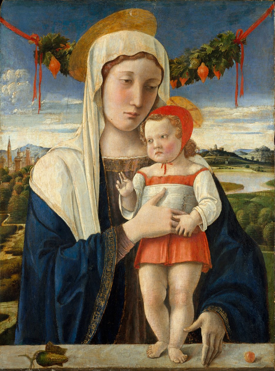 Madonna and Child, c.1470 (têmpera, óleo e ouro sobre madeira) de Giovanni Bellini