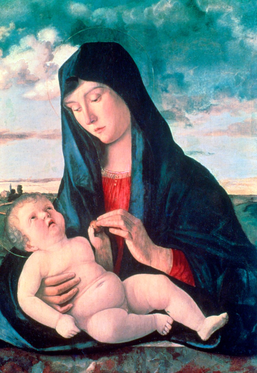 Madonna e criança em uma paisagem, c1480-1485. de Giovanni Bellini