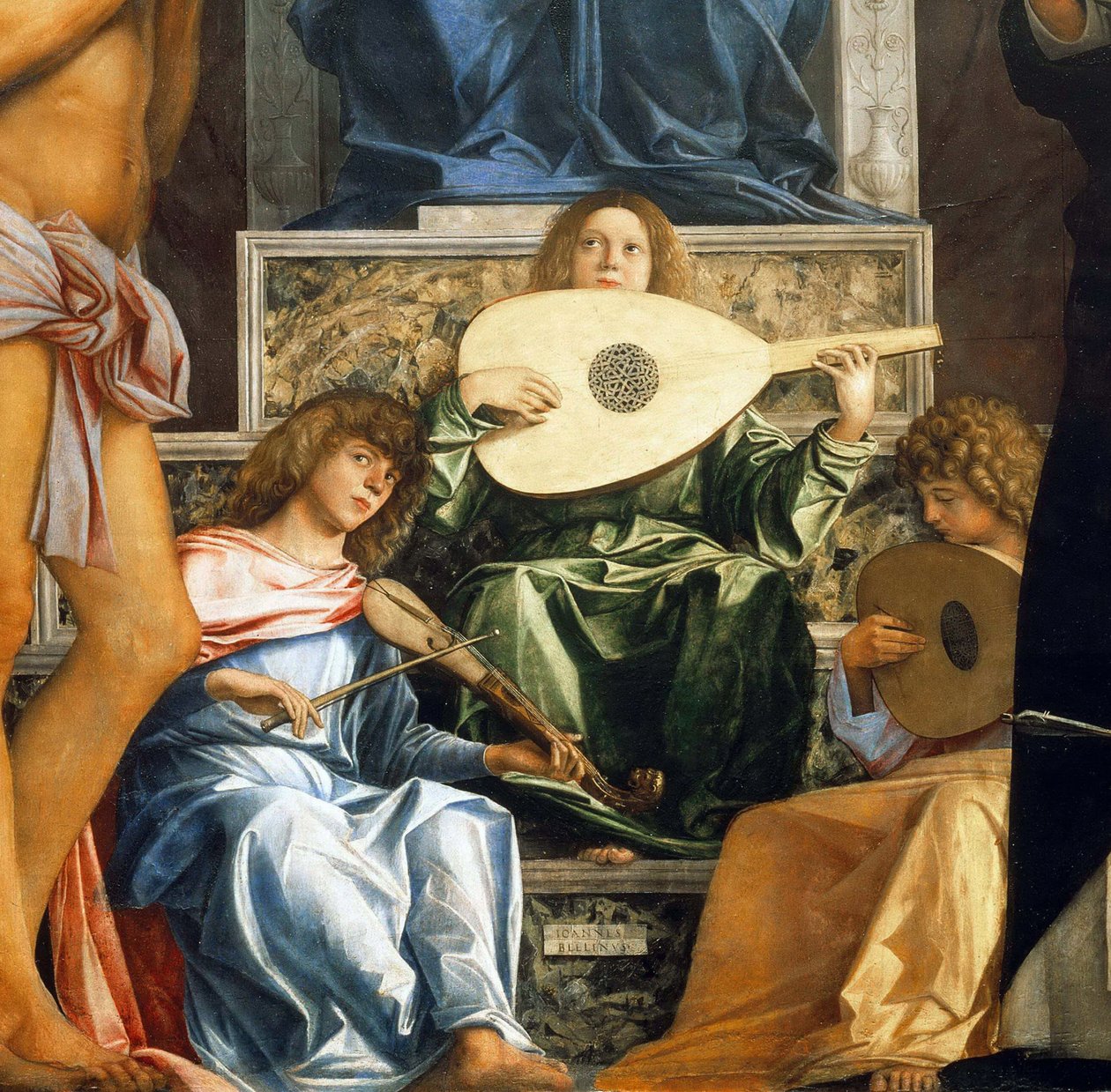 O retábulo de St. Job. Detalhe, cerca de 1487. de Giovanni Bellini