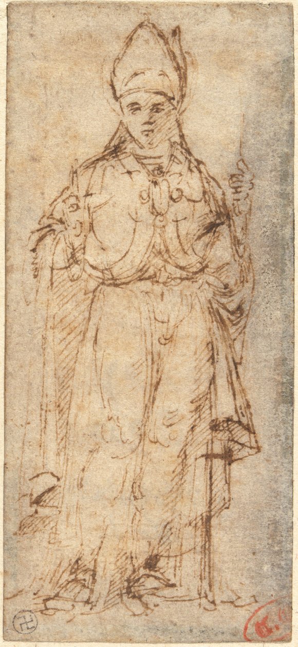 São Luís de Toulouse segurando um cajado de Giovanni Bellini